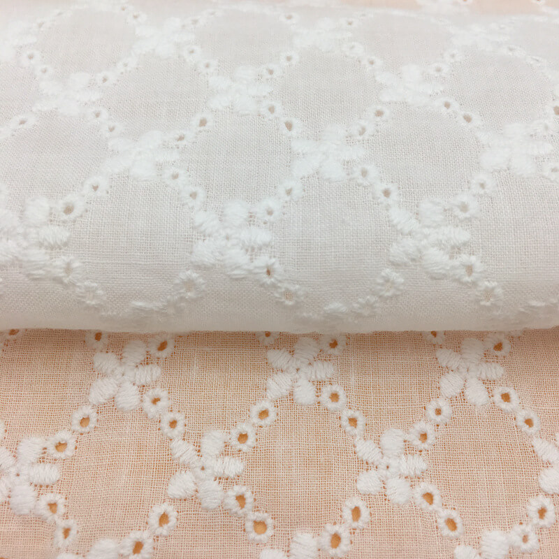 Dress Diamond 100% Cotton Embroidered Fabric for Women's Wear Wholesal 5
